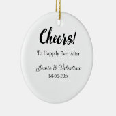 カップル名の日付を追加した後に幸せに応援 セラミックオーナメント (右)