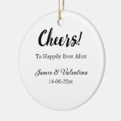 カップル名の日付を追加した後に幸せに応援 セラミックオーナメント (左)