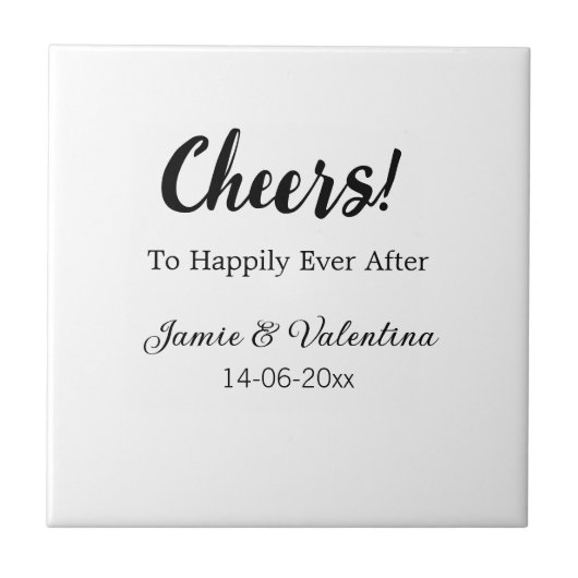 カップル名の日付を追加した後に幸せに応援 タイル (正面)