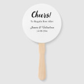 カップル名の日付を追加した後に幸せに応援 ハンドファン (裏面)