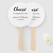 カップル名の日付を追加した後に幸せに応援 ハンドファン (正面&裏面)