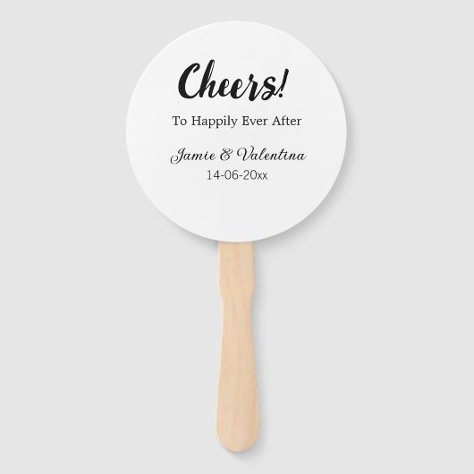 カップル名の日付を追加した後に幸せに応援 ハンドファン (正面)