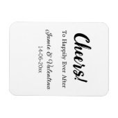 カップル名の日付を追加した後に幸せに応援 マグネット (横)