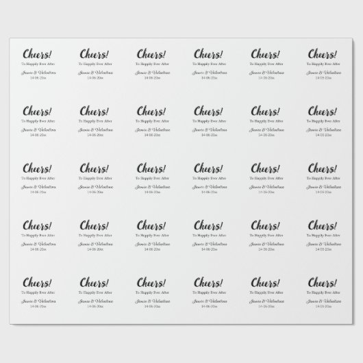 カップル名の日付を追加した後に幸せに応援 ラッピングペーパー (フラット)