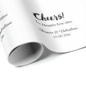 カップル名の日付を追加した後に幸せに応援 ラッピングペーパー (ロールコーナー)