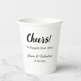 カップル名の日付を追加した後に幸せに応援 紙コップ