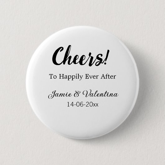カップル名の日付を追加した後に幸せに応援 缶バッジ (正面)