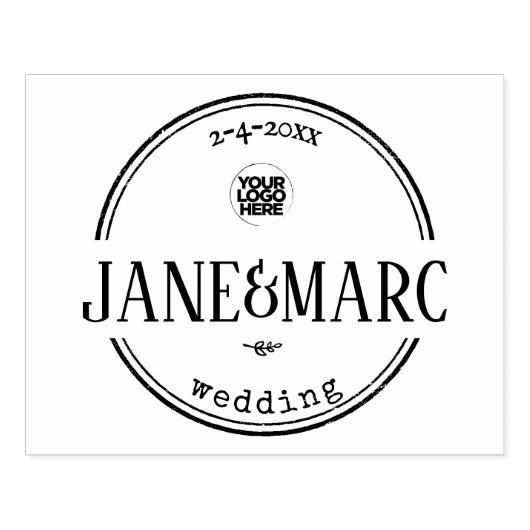 カップル名の結婚式の引き出物 ラバースタンプ (インプリント)