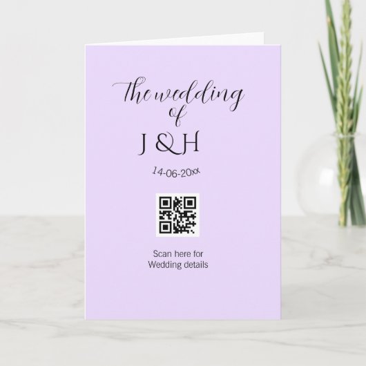 カップル名の結婚式QRコードスキャン詳細 カード (正面)