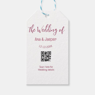 カップル名の結婚式QRコードスキャン詳細 ギフトタグ