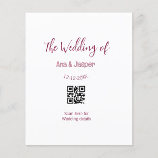 カップル名の結婚式QRコードスキャン詳細 チラシ