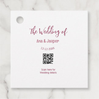カップル名の結婚式QRコードスキャン詳細 フェイバータグ