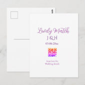 カップル名の結婚式QRコードスキャン詳細 ポストカード (正面/裏面)
