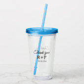 カップル名の追加に感謝イニシャルレター文字日 アクリルタンブラー (裏面)