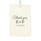 カップル名の追加に感謝イニシャルレター文字日 カーエアーフレッシュナー (裏面)