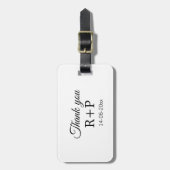 カップル名の追加に感謝イニシャルレター文字日 ラゲッジタグ (正面縦)