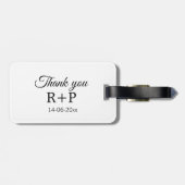 カップル名の追加に感謝イニシャルレター文字日 ラゲッジタグ (裏面横)