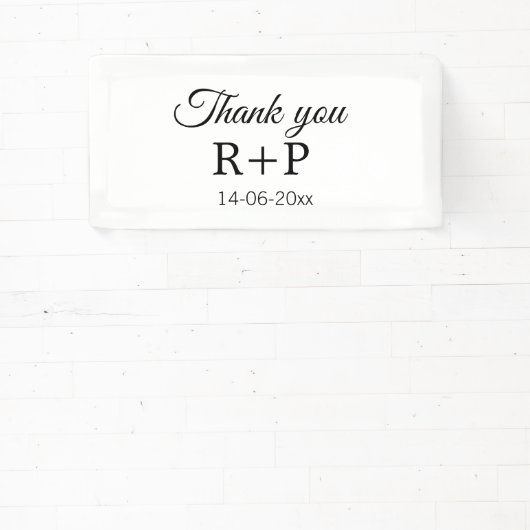 カップル名の追加に感謝イニシャルレター文字日 横断幕 (インサイチュ)