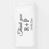 カップル名の追加に感謝イニシャルレター文字日 横断幕 (縦)