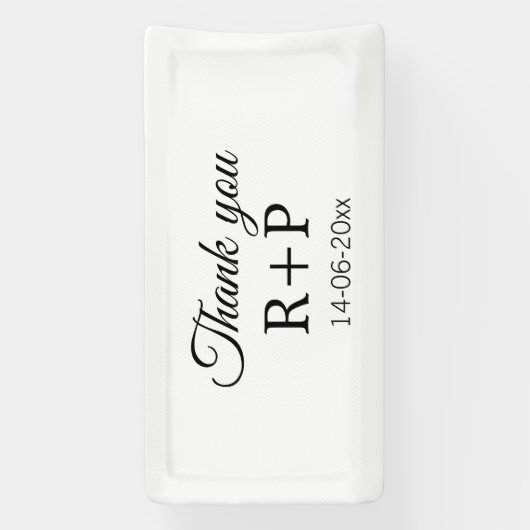 カップル名の追加に感謝イニシャルレター文字日 横断幕 (縦)