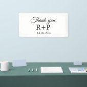 カップル名の追加に感謝イニシャルレター文字日 横断幕 (トレードショー)