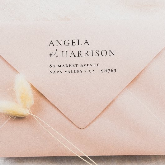カップル名エレガントな結婚式の戻りアドレス セルフインキングスタンプ