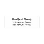 カップル名クラシックタイポグラフィ文字差出人住所 セルフインキングスタンプ (デザイン)