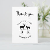 カップル名ディアモノグラム素朴カントリー結婚式 サンキューカード (スタンド正面)