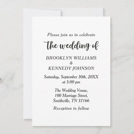 カップル名ディアモノグラム素朴カントリー結婚式 招待状 (正面)