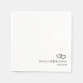 カップル名モダンハート50周年記念パーティー スタンダードカクテルナプキン (正面)