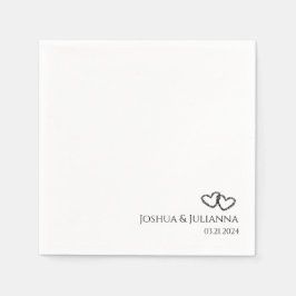 カップル名モダンハート50周年記念パーティー スタンダードカクテルナプキン