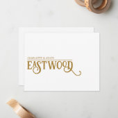 カップル名ユニーク金ゴールドノートカード ノートカード (正面/裏面インサイチュ)