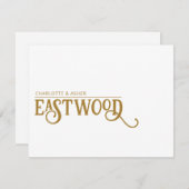 カップル名ユニーク金ゴールドノートカード ノートカード (正面/裏面)