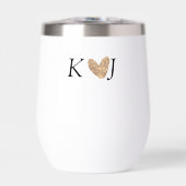 カップル名文字結婚の金ゴールドハートグリッターの追加 (正面)