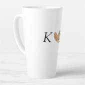 カップル名文字結婚の金ゴールドハートグリッターの追加 カフェラテマグ (左アングル)