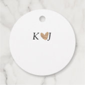 カップル名文字結婚の金ゴールドハートグリッターの追加 フェイバータグ (裏面)