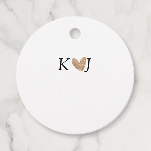 カップル名文字結婚の金ゴールドハートグリッターの追加 フェイバータグ (正面)