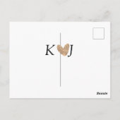 カップル名文字結婚の金ゴールドハートグリッターの追加 ポストカード (裏面)