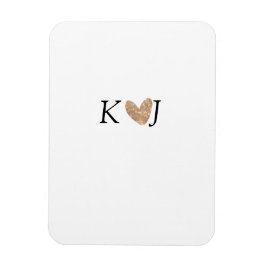 カップル名文字結婚の金ゴールドハートグリッターの追加 マグネット