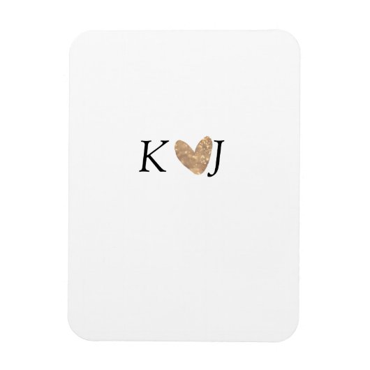カップル名文字結婚の金ゴールドハートグリッターの追加 マグネット (縦)