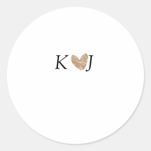 カップル名文字結婚の金ゴールドハートグリッターの追加 ラウンドシール (正面)