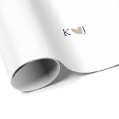 カップル名文字結婚の金ゴールドハートグリッターの追加 ラッピングペーパー (ロールコーナー)