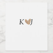 カップル名文字結婚の金ゴールドハートグリッターの追加 ワインラベル (シングルラベル)