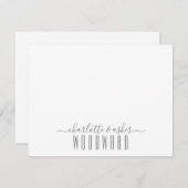 カップル名結婚のモノグラムアールデコタイポグラフィ ノートカード (正面/裏面)