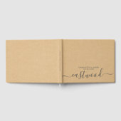 カップル名結婚のモノグラムタン ゲストブック (全面)