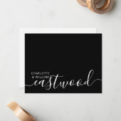 カップル名結婚のモノグラムノートカード ノートカード (正面/裏面インサイチュ)