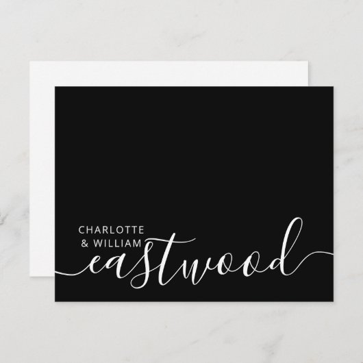 カップル名結婚のモノグラムノートカード ノートカード (正面/裏面)