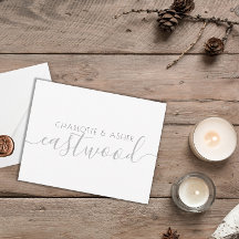 カップル名結婚のモノグラムノートカード