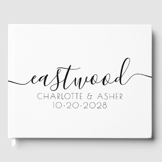 カップル名結婚のモノグラム ゲストブック (正面)