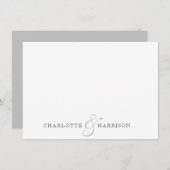 カップル名結婚のモノグラム ノートカード (正面/裏面)